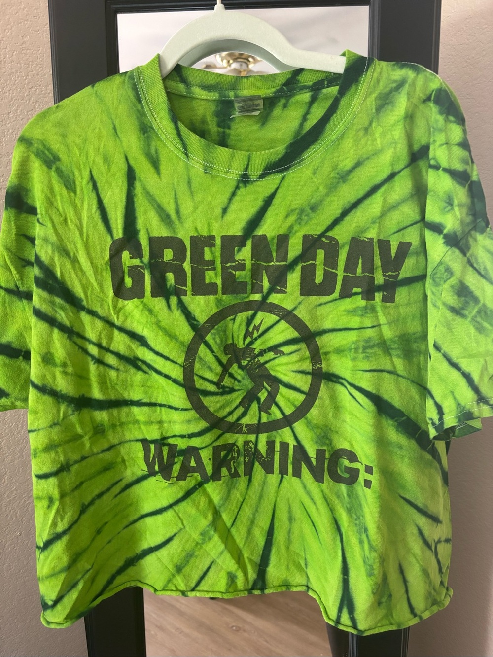 Green Day Band Gildan Neon Green Tie-Dye Graphic Tee